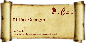 Milán Csongor névjegykártya