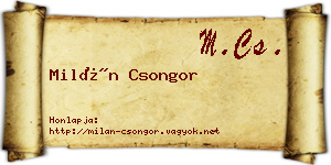Milán Csongor névjegykártya